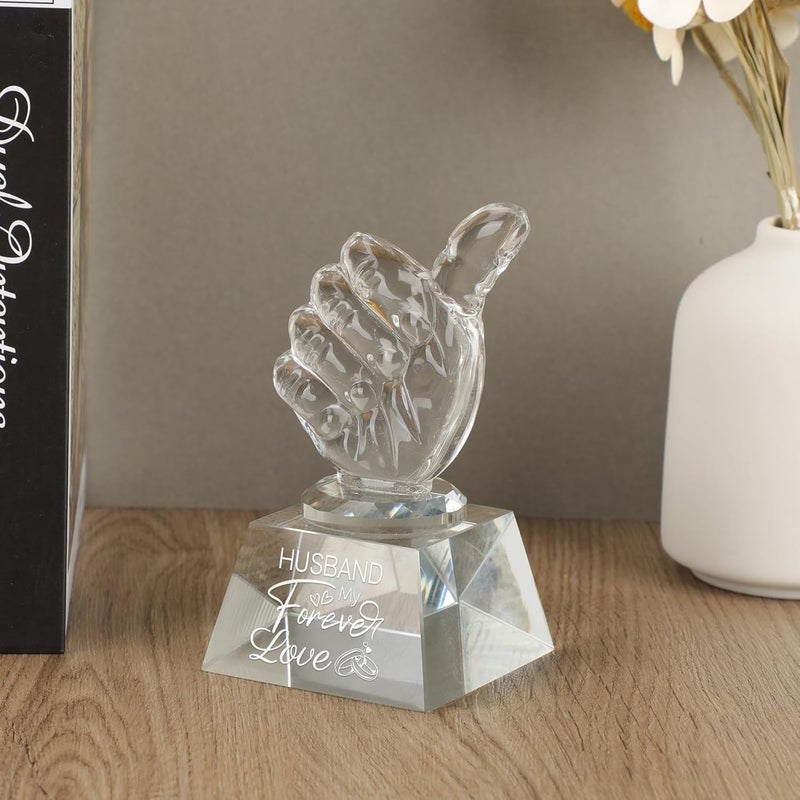 PRSTENLY Gifts for Husband Crystal Keepsakes, Husband Birthday Gift Engraved Crystal Decor, to my Husband Gifts Anniversary Valentines Day Fathers Day Wedding Christmas Gifts for Him Husband from Wife - Image 4
